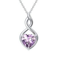 wholesale Infinity Birthstone Necklace 925 Sterling Silver Heart Love Infinity Pendant Fine Jewelry Birthday Christmas Gifts For Women Girlfriend Wife -color_name:06-June-Alexandrite