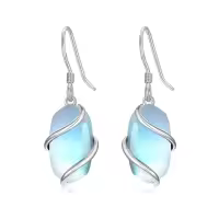 TOUPOP 925 Sterling Silver Gemstone Dainty Drop Earrings-color_name:Dangle-Moonstone-June
