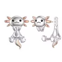 TOUPOP 925 Sterling Silver Stud Earrings Hippo Frog Cow Axolotl Elephant Jewelry Gifts Jewelry Gifts-style_name:Axolotl-1