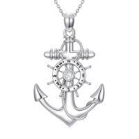 wholesale Anchor Necklace 925 Sterling Silver Nautical Pendant Jewelry Sailor Gifts For Women -style_name:Compass