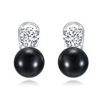 wholesale Freshwater Cultured Black Pearl Earrings For Women S925 Sterling Silver Clip On Drop Earrings Anniversary Jewelry Christmas Valentine Mothers Day Birthday Gifts For Women Her Wife -style_name:Style2