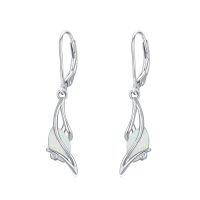 wholesale 925 Sterling Silver Earrings For Women Oval Gemstone Dangle Drop Earrings Fine Jewelry Birthday Christmas Gifts For Women Her -color_name:Opal