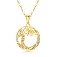 TOUPOP 14K Gold & Stone Tree Of Life Necklace For Women-style_name:Tree of Life Necklace