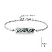 TOUPOP Sterling Silver Abalone Shell Cremation Jewelry Bracelet-style_name:Turtle Urn Bracelet