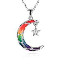 wholesale Gifts For Women 925 Sterling Silver Necklace Pendant Women Jewelry Birthday Christmas Gifts For Sister Daughter Friend -style_name:Moon Star-Multicolor