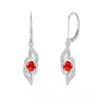 TOUPOP Sterling Silver Infinity Birthstone Earrings for Women-color_name:01-Jan.-Garnet