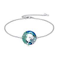 wholesale TOUPOP Sea Turtle/mermaid/dolphin/shell/starfish/conch/seahorse Bracelet For Women Sterling Silver Ocean Bracelet With Crystal Ocean Beach Charm Jewelry Birthday Christmas Gifts -style_name:Style 1-Sea Turtle-Blue Crystal-Seaweed-2