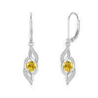 wholesale Infinity Birthstone Earrings For Women 925 Sterling Silver Birthstone Earrings Love Infinity Jewelry Birthday Anniversary Christmas Gifts For Her Girlfriend Wife -color_name:11-Nov.-Citrine