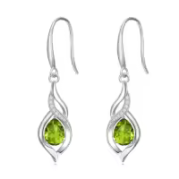 TOUPOP Sterling Silver Infinity Birthstone Earrings Gift for Women-color_name:08-August-Peridot