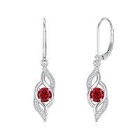 wholesale Infinity Birthstone Earrings For Women 925 Sterling Silver Birthstone Earrings Love Infinity Jewelry Birthday Anniversary Christmas Gifts For Her Girlfriend Wife -color_name:07-Jul.-Ruby