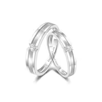 TOUPOP Sterling Silver D VVS1 Moissanite Wedding Ring Sets For Couples-color_name:F Moissanite Wedding Ring Set
