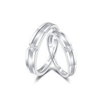 wholesale TOUPOP Personalized Wedding Ring Sets For Him And Her 925 Sterling Silver D Color Vvs1 Moissanite Wedding Band Set For Couples Engagement Rings Set Christmas Valentines Day Gift For Wife Girlfriend -color_name:F Moissanite Wedding Ring Set
