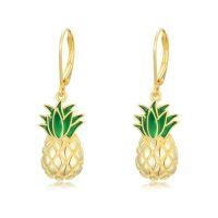 wholesale 925 Sterling Silver Cherry/strawberry/lemon/pineapple/banana Earrings Fruit Earrings Fruit Jewelry Christmas Gifts For Women -style_name:Pineapple