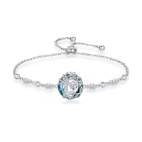 TOUPOP Sterling Silver Austrian Crystal Tree Of Life Birthstone Bracelet-color_name:04-Apri-Synthetic Diamond