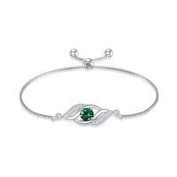 wholesale 925 Sterling Silver Birthstone Bracelet For Women Dainty Infinity Bracelet Fine Jewelry Birthday Christmas Gifts For Her Mom Wife -color_name:05-May.-Emerald