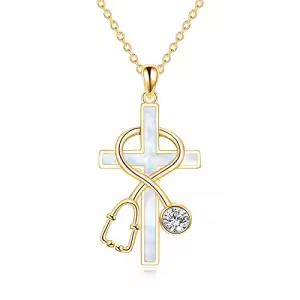 A00-White Opal Stethoscope(Gold)