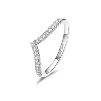 TOUPOP 10K/14K/18K Gold D VVS1 Moissanite Band Engagement Ring-style_name:A Moissanite