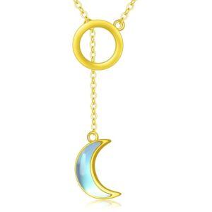 Moonstone Moon Necklace