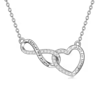 TOUPOP 925 Sterling Silver Cross Pendant Necklace for Women Men-style_name:Sister Necklace