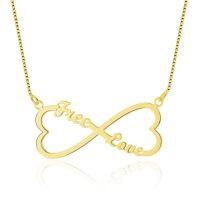wholesale TOUPOP 10k/14k/18k Solid Gold Infinity Name Heart Necklace For Women Real Gold Chain Infinity Nameplate Pendant Necklaces Fine Jewelry Christmas Gift For Wife Mother -style_name:D-Name Necklace
