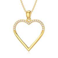 TOUPOP 14k Gold Crystal Y Lariat Necklace with Diamond Heart Celtic Knot-style_name:Heart Necklace-G