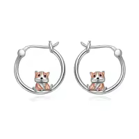 TOUPOP Sterling Silver Softball Golf Volleyball Soccer Football Basketball Hoop Earrings Sports Jewelry-style_name:G-Guinea Pig