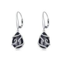 wholesale Black Onyx Earrings 925 Sterling Silver Hummingbird/dragonfly/butterfly/snake/octopus Filigree Dangle Earrings Teardrop Onyx Jewelry Birthday Christmas Gifts For Women -style_name:Black Onyx-Octopus
