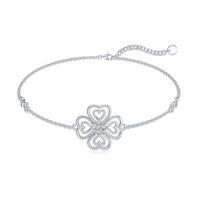 wholesale TOUPOP Sterling Silver Bracelet Dragonfly/butterfly/ladybug/four Leaf Clover Celtic Bracelets Adjustable Jewelry Christmas Birthday Gifts For Women -style_name:Four Leaf Clover Celtic