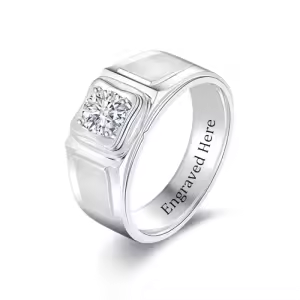 B Moissanite Ring