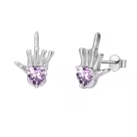 TOUPOP Sterling Silver Skull Hand Stud Skeleton Earrings Gothic Jewelry-style_name:2-Skull Earrings