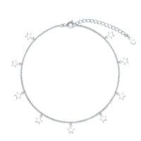 wholesale TOUPOP 925 Sterling Silver Ankle Bracelets For Women Adjustable Anklet Elegant Foot Jewelry Birthday Gift For Her Wife Mom Girlfriend -style_name:B-Star Pendant