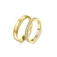 TOUPOP 10k 14k 18k Gold Moissanite Engagement Wedding Ring Set for Couples-style_name:Moissanite Gold Ring Sets A