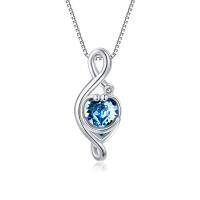 wholesale TOUPOP Love/stethoscope/heart Mom Pendant Necklace For Women Girls 925 Sterling Silver I Love You Meaningful Crystal Jewelry Christmas Gifts For Mom Sister Doctor Nurse -color_name:Stethoscope-Blue Crystal