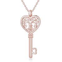 wholesale TOUPOP Key Necklace Sterling Silver Tree Of Life Key Jewelry For Women -color_name:Rose Gold Plated