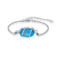 wholesale Urn Bracelet For Ashes 925 Sterling Silver Dainty Gemstone Cremation Bracelet For Ashes Keepsake Jewelry Memorial Gifts For Women Mom -color_name:Turquoise