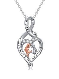 wholesale TOUPOP Sister Christmas Gifts From Sister/brother 925 Sterling Silver Sibling Sisters Neckalce Always My Sisters Forever My Friend Jewelry Birthday Anniversary Graduation Gift -style_name:1-Sisters Necklace for 2