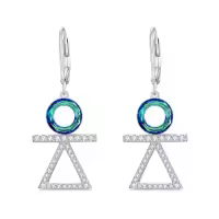 TOUPOP Sterling Silver Teardrop Geometry Dangling Drop Earrings Gifts For Women-style_name:Triangle