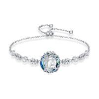 wholesale TOUPOP Tree Of Life Initial Bracelet 925 Sterling Silver A-z Letter Bracelet Blue Circle Crystal Jewelry Birthday Christmas Gifts For Women Her Girlfriend Mom -style_name:Tree of Life A