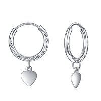 wholesale TOUPOP Sterling Silver Huggies Hoop Earrings For Women Hypoallergenic Cartilage Heart Star Dangle Drop Earrings Everyday Jewelry For Women -style_name:Heart 1