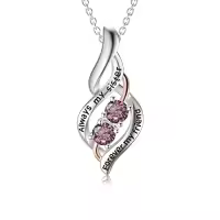 TOUPOP Sterling Silver Sister Necklace Fashion Jewelry Gifts For Women-style_name:10-Oct-Always My Sister Forever My Friend