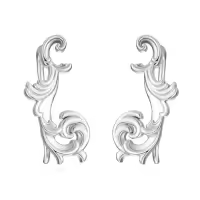 TOUPOP Sterling Silver Ear Climbers Earrings Hypoallergenic Gifts-style_name:5-Wave