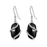 wholesale Earrings For Women 925 Sterling Silver Dainty Gemstone Dangle Drop Earrings Fine Jewelry Birthday Christmas Gifts For Women Her Mom -color_name:Dangle-Black Onyx