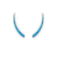 wholesale TOUPOP 925 Sterling Silver Ear Climbers Earrings For Women Created Opal Earrings For Women Hypoallergenic Crawler Earrings Jewelry Gifts For Mom Wife -style_name:1-Created blue opal ear climber