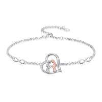 wholesale TOUPOP Christmas Gifts For Sister From Sister 925 Sterling Silver Heart Bracelet My Friend Friendship Sisters Bracelets Jewelry Gifts For Women -style_name:Heart-Shaped 2 Sisters