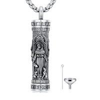 wholesale TOUPOP Saint Urn Necklace For Men Women, 925 Silver Sterling Religion Urn Pendant Cremation Jewelry For Ashes Necklace Memorial Keepsake Jewelry Gifts For Men Father Son -style_name:F01-St Francis