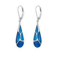 wholesale Teardrop Earrings For Women 925 Sterling Silver Enamel Dangle Earrings Jewelry Birthday Christmas Gifts For Her -color_name:Blue