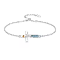 TOUPOP 925 Sterling Silver Mountain Turquoise Mustard Seed Bracelet-style_name:2-Mustard Seed Bracelet