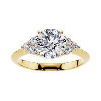 wholesale TOUPOP Personalized Moissanite Wedding Rings For Women 10k/14k/18k Solid Gold Engraved Name Round Cut Moissanite Engagement Rings Anniversary Valentines Day Christmas Gifts For Her Wife -style_name:G Moissanite Ring