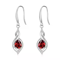 TOUPOP Sterling Silver Birthstone Earrings Infinity Love Jewelry Gift-color_name:01-January-Garnet