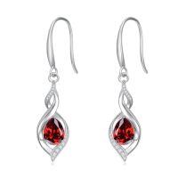 wholesale Birthstone Earrings For Women 925 Sterling Silver Infinity Love Jewelry Birthday Christmas Gifts For Women Mom Wife Girlfriend -color_name:01-January-Garnet